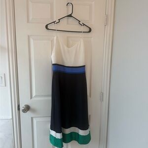 J. Crew White and Blue Sundress